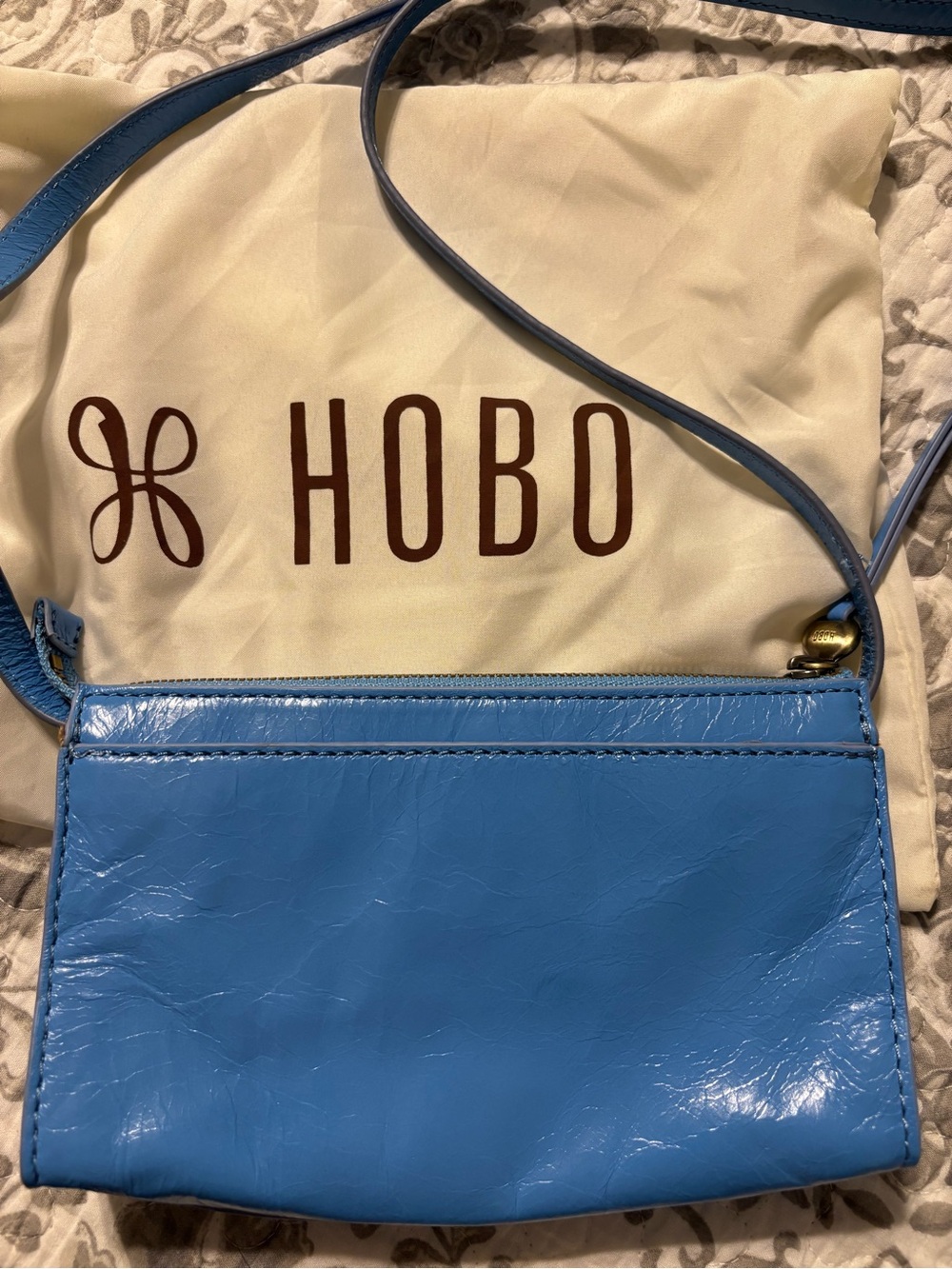 HOBO Jewel Sky Blue Leather Crossbody Bag